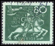 Sweden 1924 80  50th Anniversary of UPU fine used.