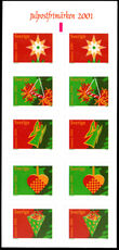 Sweden 2001 Christmas. Decorations self-adhesive booklet unmounted mint.