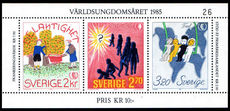 Sweden 1985 International Youth Year Souvenir Sheet unmounted mint.
