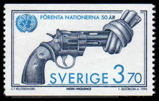 Sweden 1995 Non-Violence Gun Sculpture unmounted mint.
