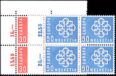 Switzerland 1959 Europa Blocks Of 4  unmounted mint.