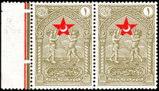 Turkey 1929 1ghr child welfare pair unmounted mint.