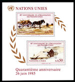Geneva 1985 40th Anniversary of United Nations Organisation souvenir sheet unmounted mint.
