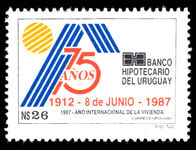 Uruguay 1987 75th Anniversary of Uruguayan Mortgage Bank unmounted mint.