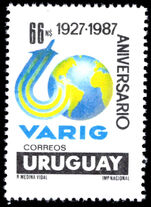 Uruguay 1988 60th Anniversary (1987) of VARIG unmounted mint.
