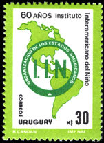 Uruguay 1988 60th Anniversary of Inter-American Institute for the Child unmounted mint.