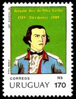 Uruguay 1989 Birth Bicentenary of Joaquin Jose da Silver Xavier unmounted mint.