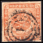 Denmark 1854-59 4s orange-brown fine used four clear margins.