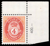 Norway 1991-92 4k brown-red and yellow-orange sheet price corner marginal unmounted mint.