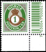 Norway 2000-05 1k no phosphor barcode marginal unmounted mint.