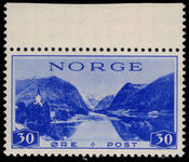 Norway 1938-39 Tourist Propaganda no watermark 30  scarce thick yellowish paper unmounted mint.