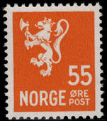Norway 1940-49 55ø orange unmounted mint.
