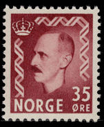 Norway 1950-57 35ø brown-lake unmounted mint.