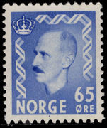 Norway 1950-57 65ø ultramarine unmounted mint.