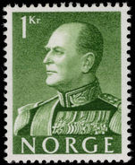 Norway 1959 1kr green phosphorescent paper unmounted mint.