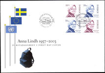Sweden 2003 Anna Lindh First Day Cover
