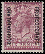Bechuanaland 1925-27 6d purple ordinary paper wmk block cypher fine mint lightly hinged..