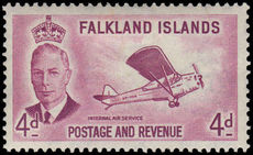 Falkland Islands 1952 4d reddish-purple mint hinged.