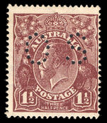 Australia 1919-20 1 d black-brown wmk 6a perfined OS unused no gum.