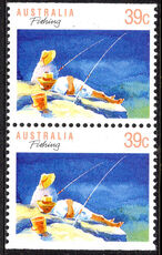 Australia 1989-94 39c Fishing booklet pair unmounted mint.