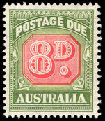 Australia 1946-57 8d postage due wmk CofA lightly mounted mint.