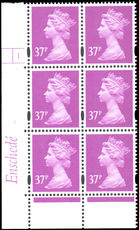 Y1697 37p Bright Mauve Enschede Two 9.5mm Blue Bands Cylinder 1 No Dot unmounted mint.