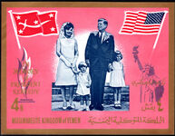 Yemen Kingdom 1965 President Kennedy souvenir sheet unmounted mint.