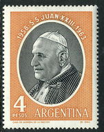 Argentina 1964 Pope John XXIII unmounted mint.