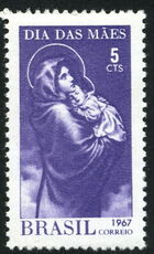 Brazil 1967 Mothers Day Madonna and Child unmounted mint.