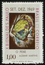Brazil 1969 Angelfish Painting unmounted mint