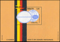 Brazil 1974 Welfare of the Blind souvenir sheet unmounted mint.