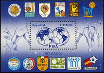 Brazil 1984 FIFA souvenir sheet unmounted mint.