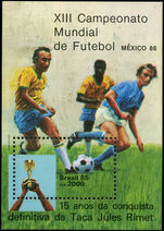 Brazil 1985 World Cup Football souvenir sheet unmounted mint.