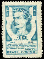 Brazil 1947 Castro Alves unmounted mint.
