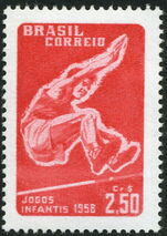 Brazil 1958 Childrens Games Jumping lightly mounted mint.
