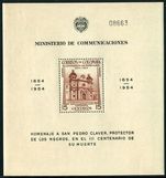 Colombia 1954 San Pedro Claver air souvenir sheet unmounted mint.