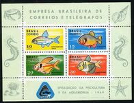 Brazil 1969 Fishes souvenir sheet unmounted mint.