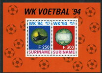Suriname 1994 Football World Cup souvenir sheet unmounted mint.